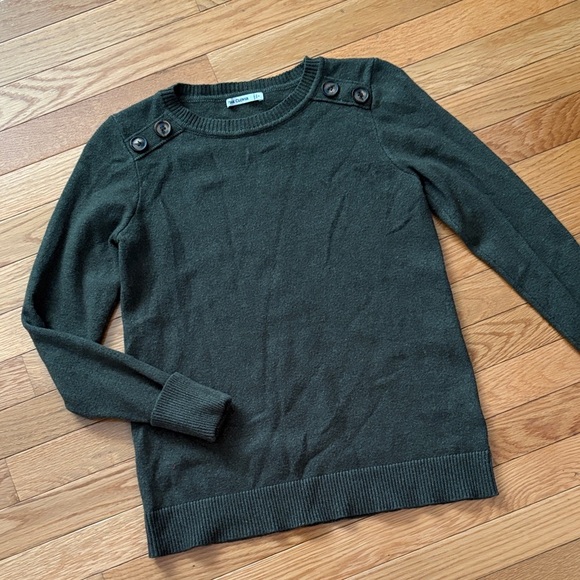 Pink Clover Dark Green Crew Neck Sweater - Picture 7 of 8